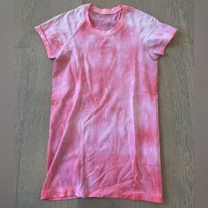 lululemon athletica Pink Tie-Dye Swiftly Tech Top
